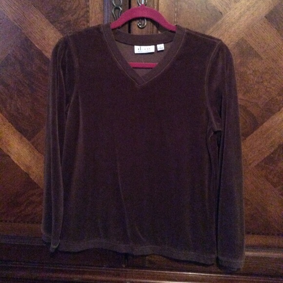 Velour V-neck Top - Picture 1 of 2